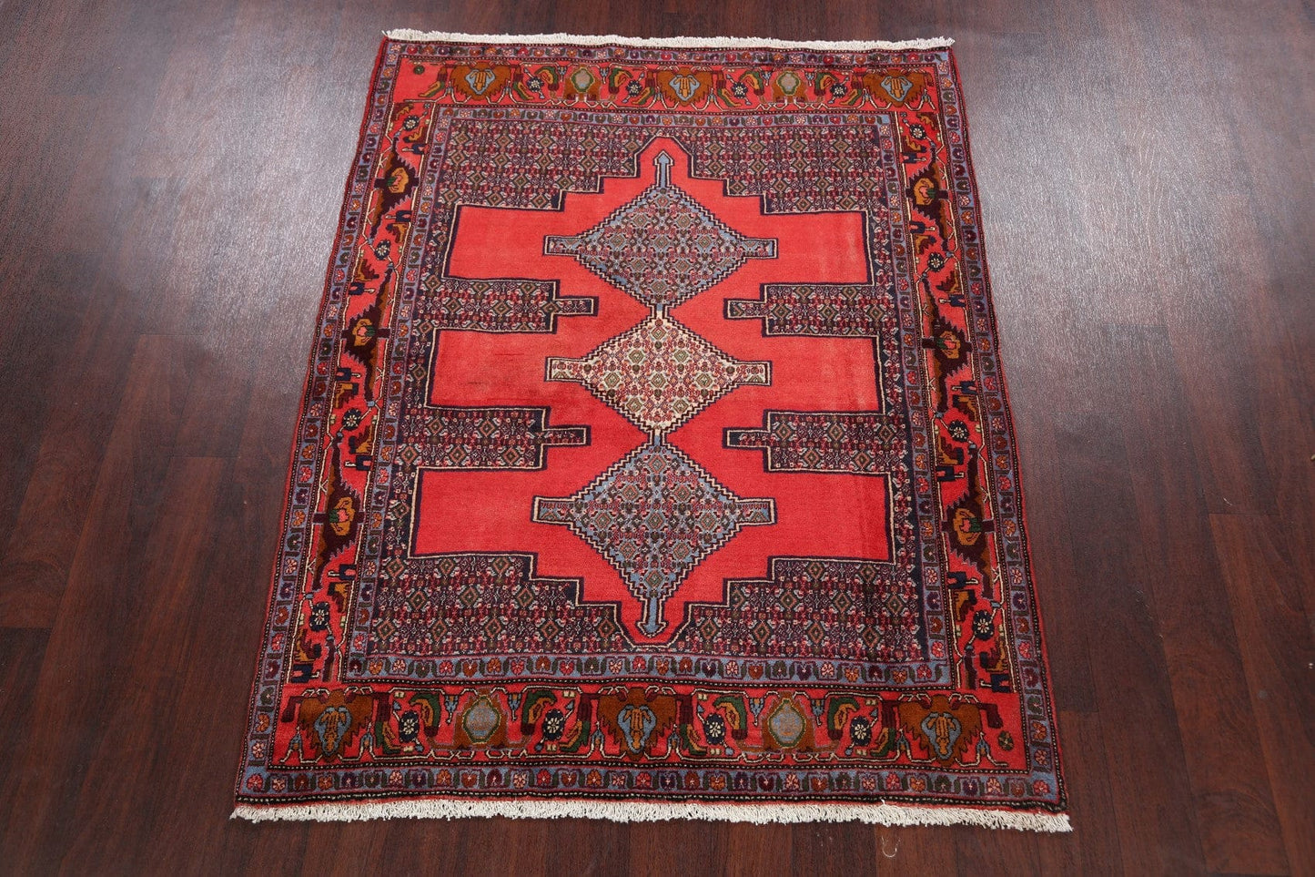 Geometric Bidjar Persian Area Rug 4x5