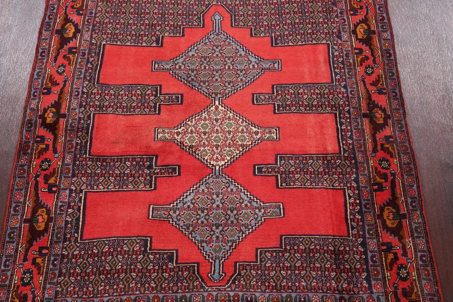 Geometric Bidjar Persian Area Rug 4x5