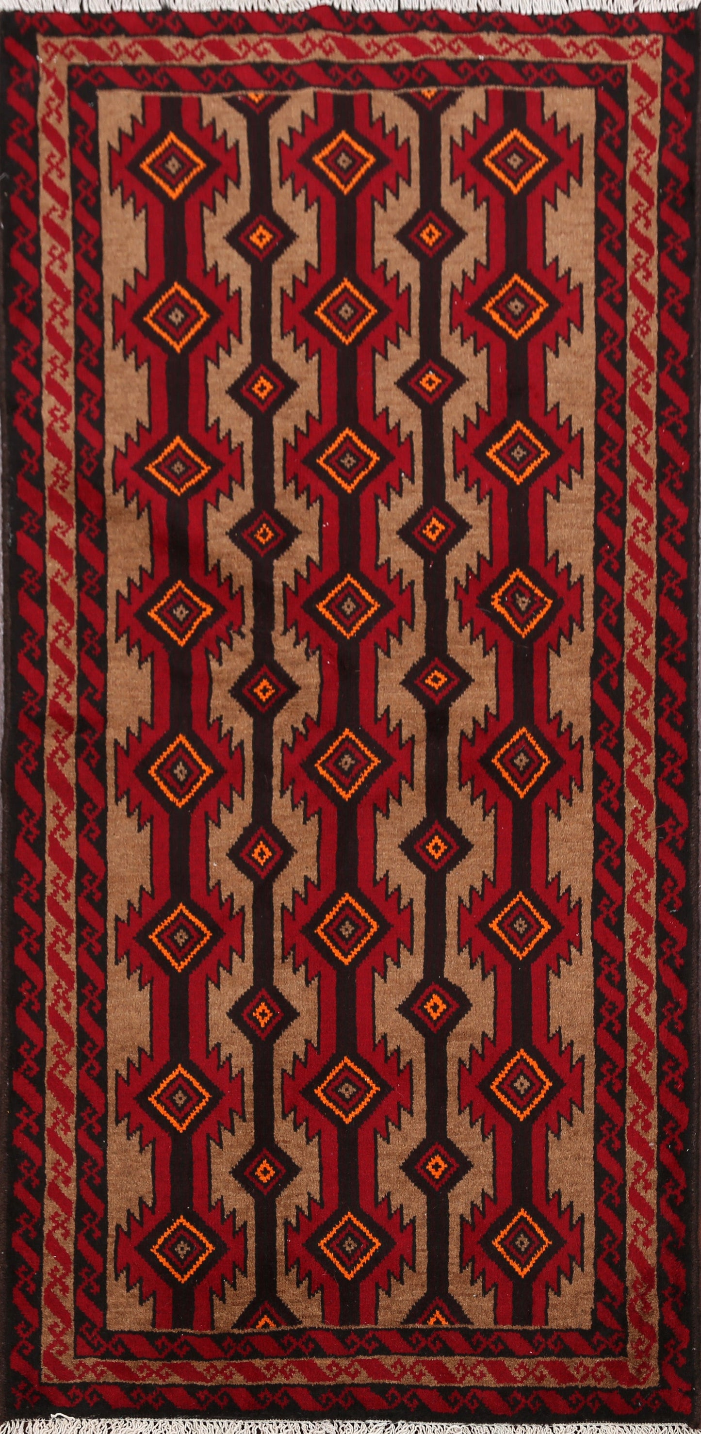 Geometric Balouch Afghan Oriental Area Rug 3x6