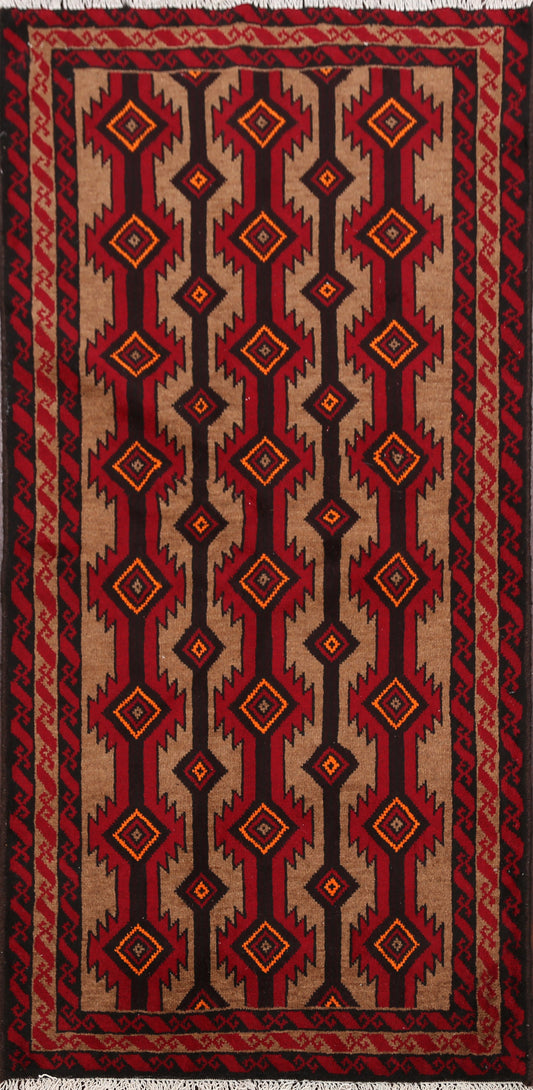 Geometric Balouch Afghan Oriental Area Rug 3x6