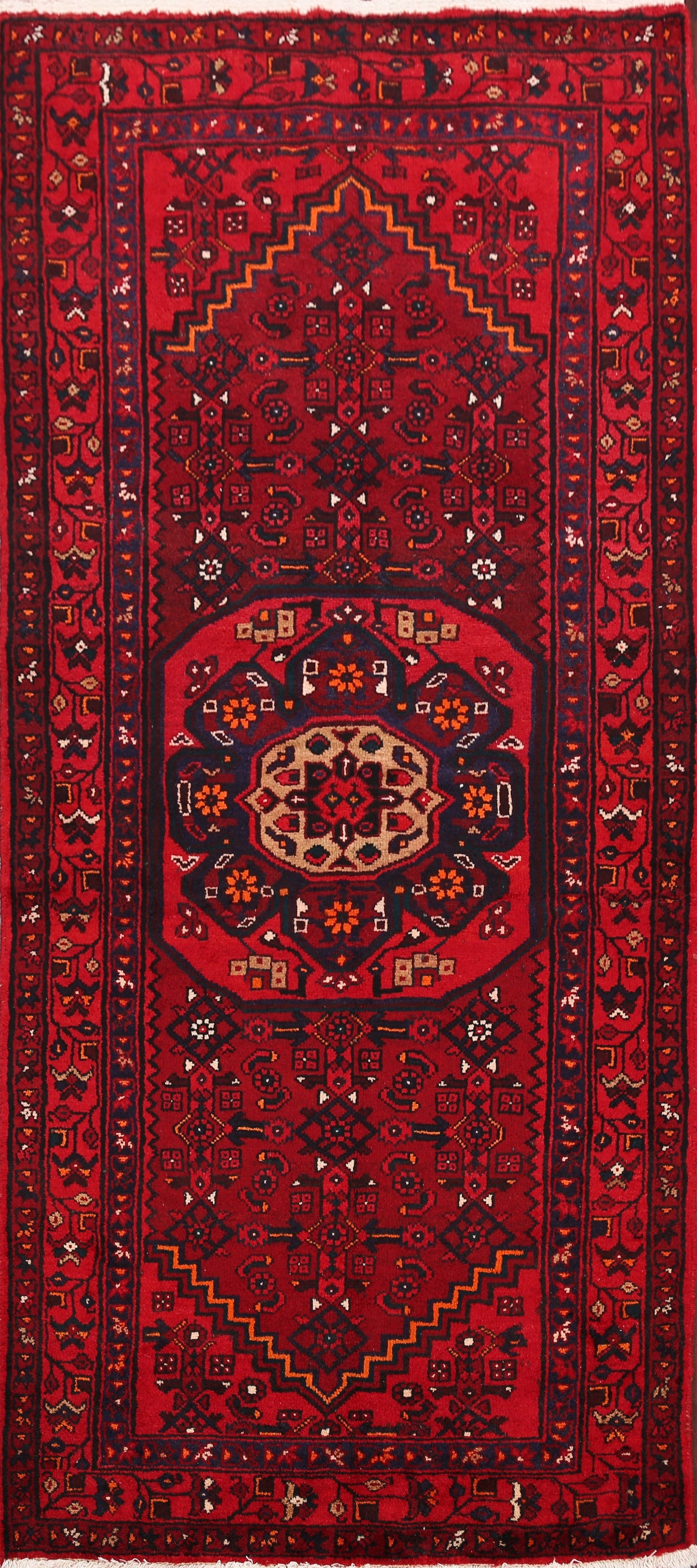 Tribal Hamedan Persian Area Rug 4x7