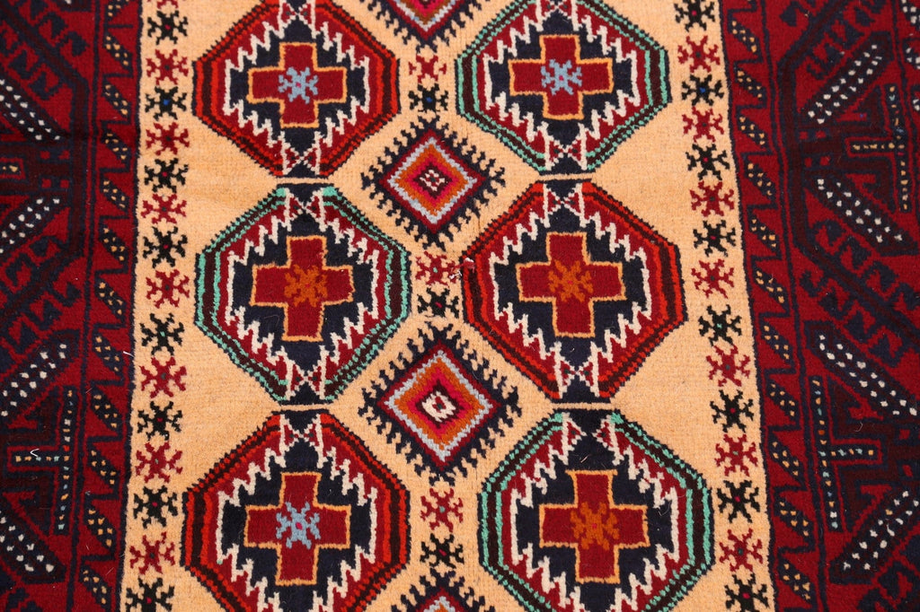 Geometric Balouch Afghan Oriental Area Rug 3x6