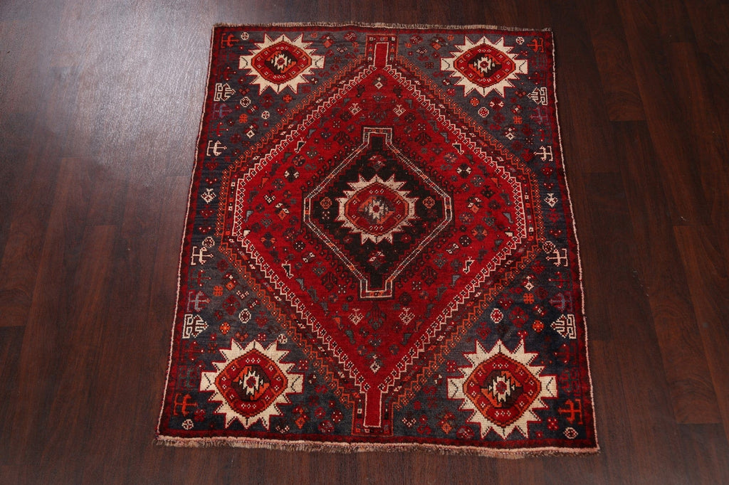 Antique Tribal Shiraz Persian Area Rug 4x5