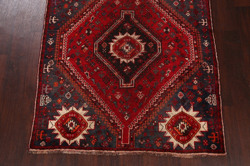 Antique Tribal Shiraz Persian Area Rug 4x5