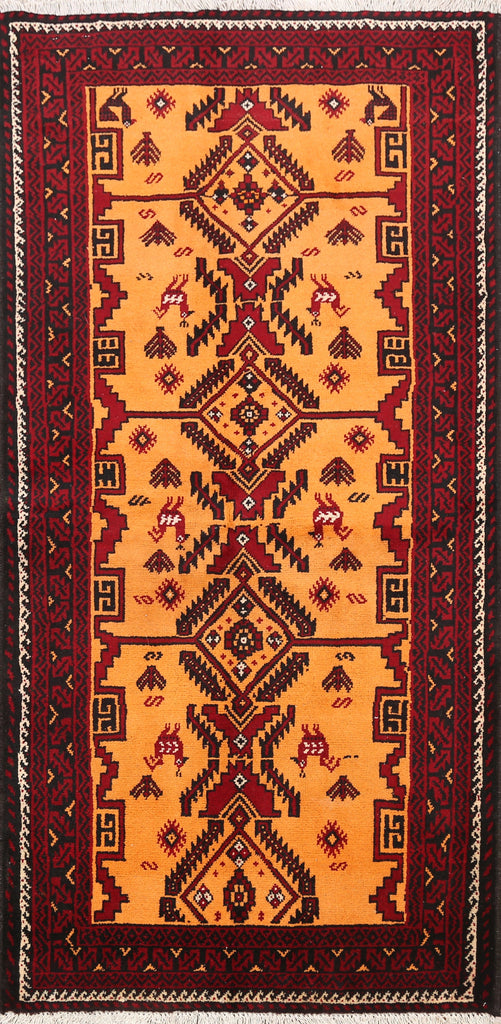 Tribal Balouch Afghan Oriental Area Rug 3x6