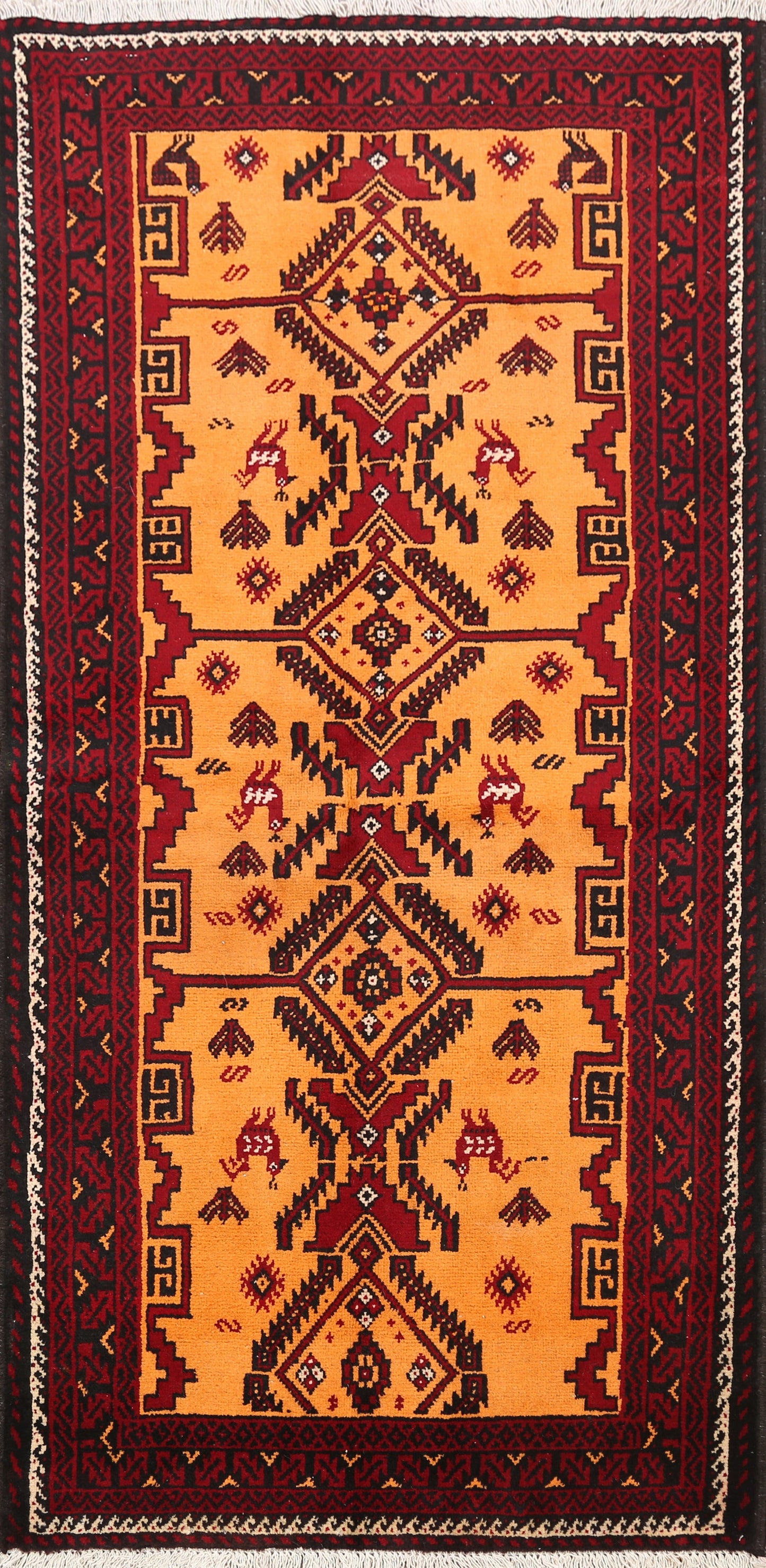 Tribal Balouch Afghan Oriental Area Rug 3x6