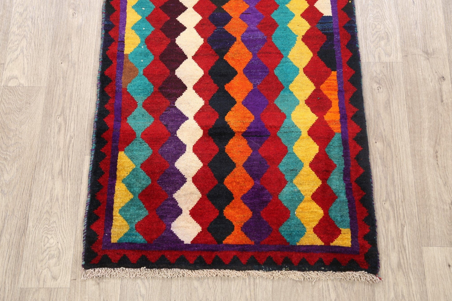 Geometric Gabbeh Persian Area Rug 3x6