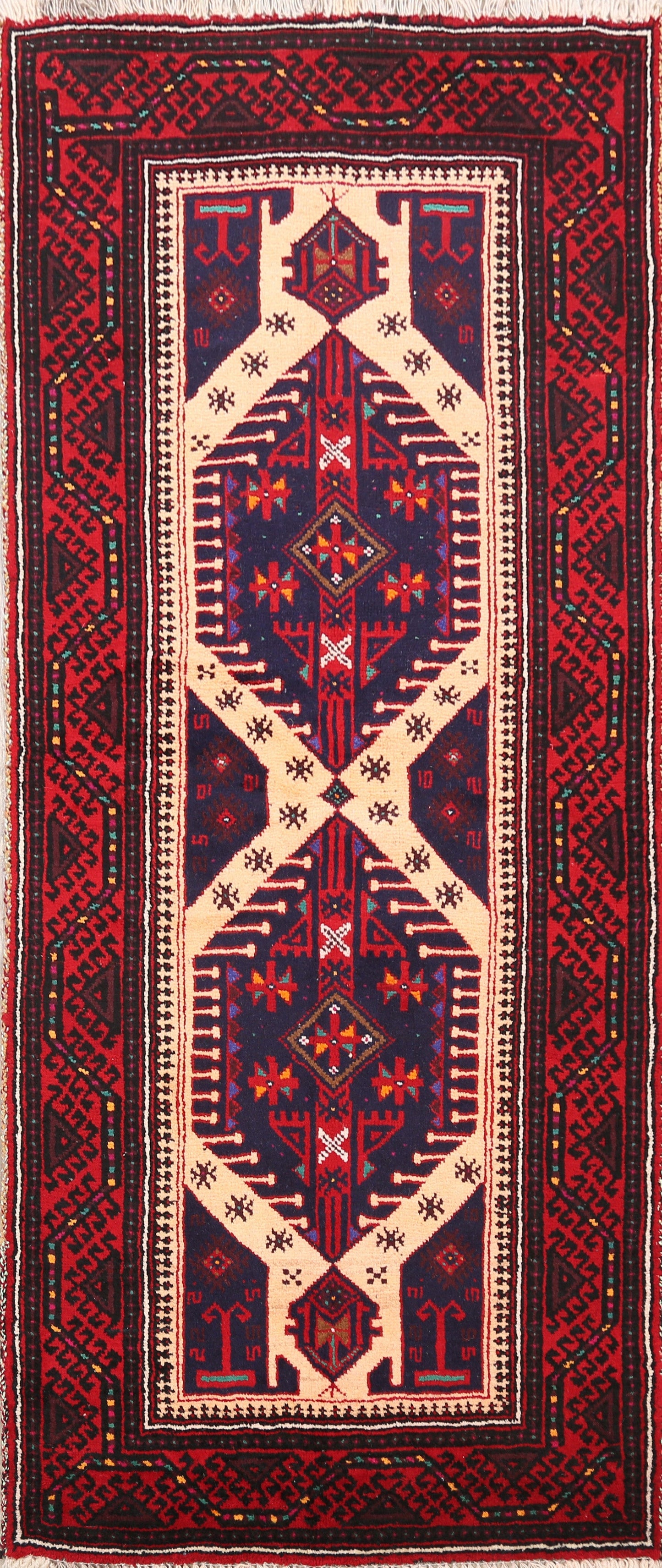 Balouch Afghan Oriental Area Rug 3x6