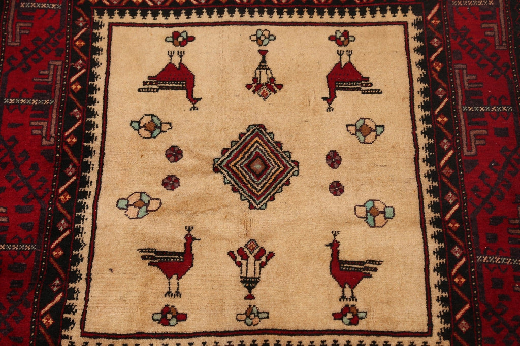 Animal Pictorial Balouch Afghan Oriental Area Rug 4x6