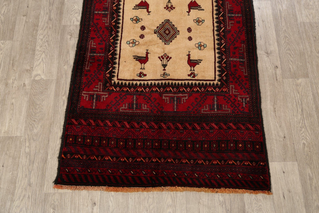 Animal Pictorial Balouch Afghan Oriental Area Rug 4x6