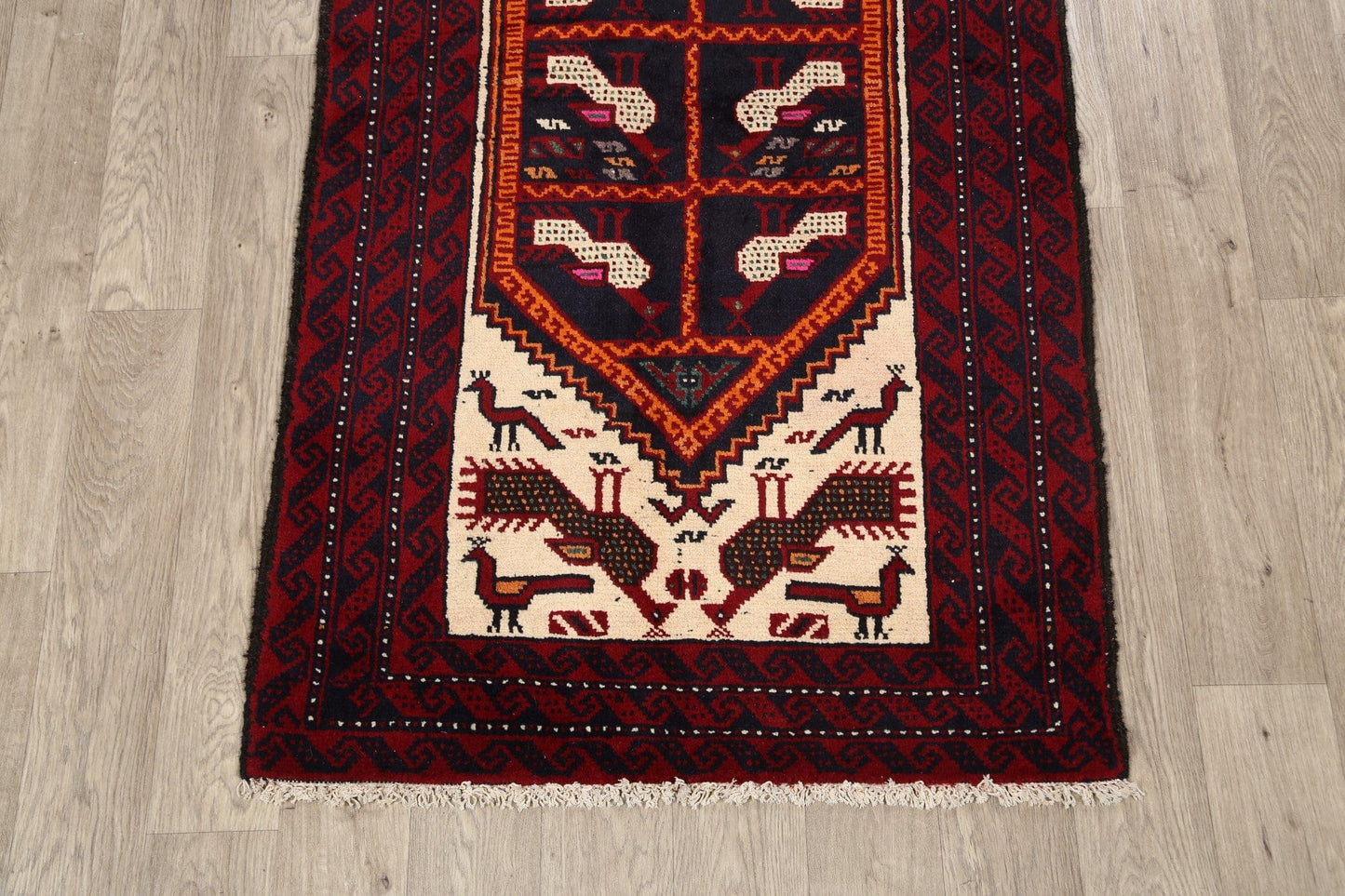 Tribal Balouch Afghan Oriental Area Rug 3x6