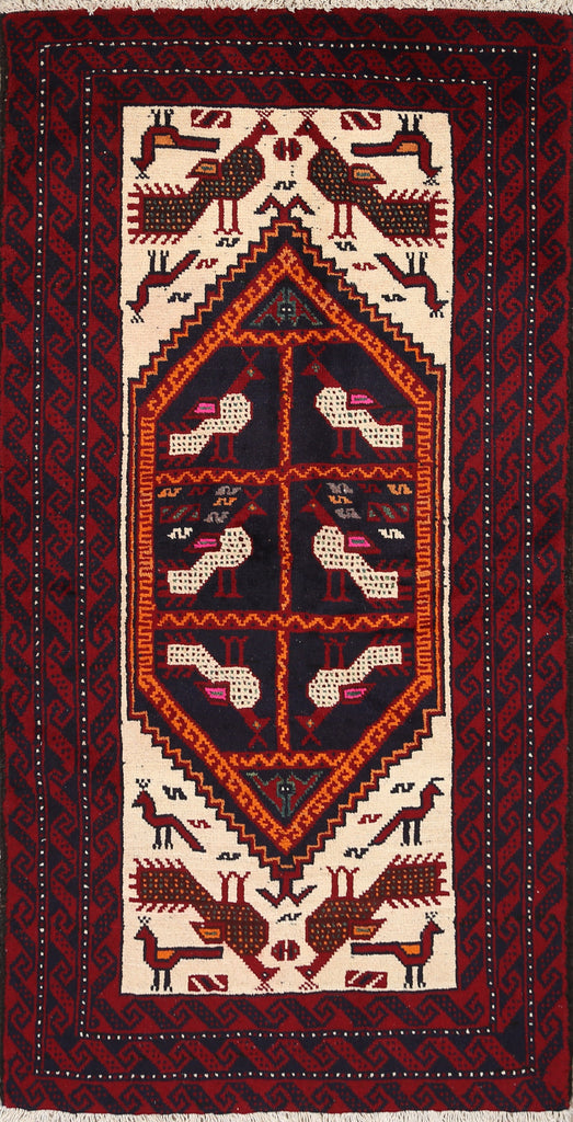 Tribal Balouch Afghan Oriental Area Rug 3x6