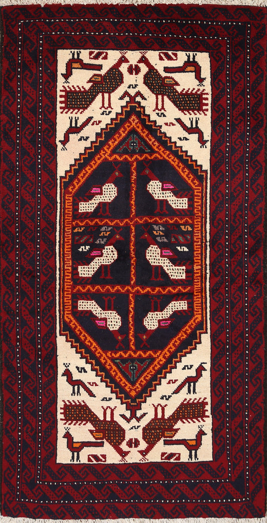 Tribal Balouch Afghan Oriental Area Rug 3x6