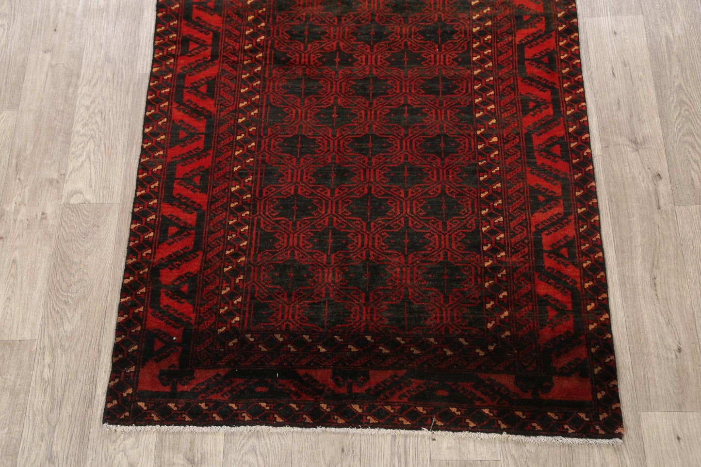 Geometric Balouch Persian Area Rug 4x7