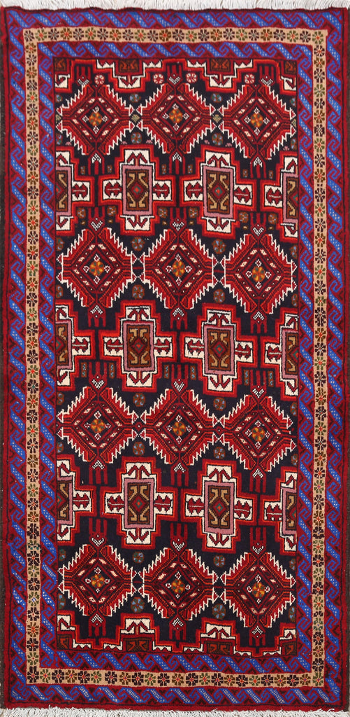 Geometric Balouch Afghan Oriental Area Rug 3x6