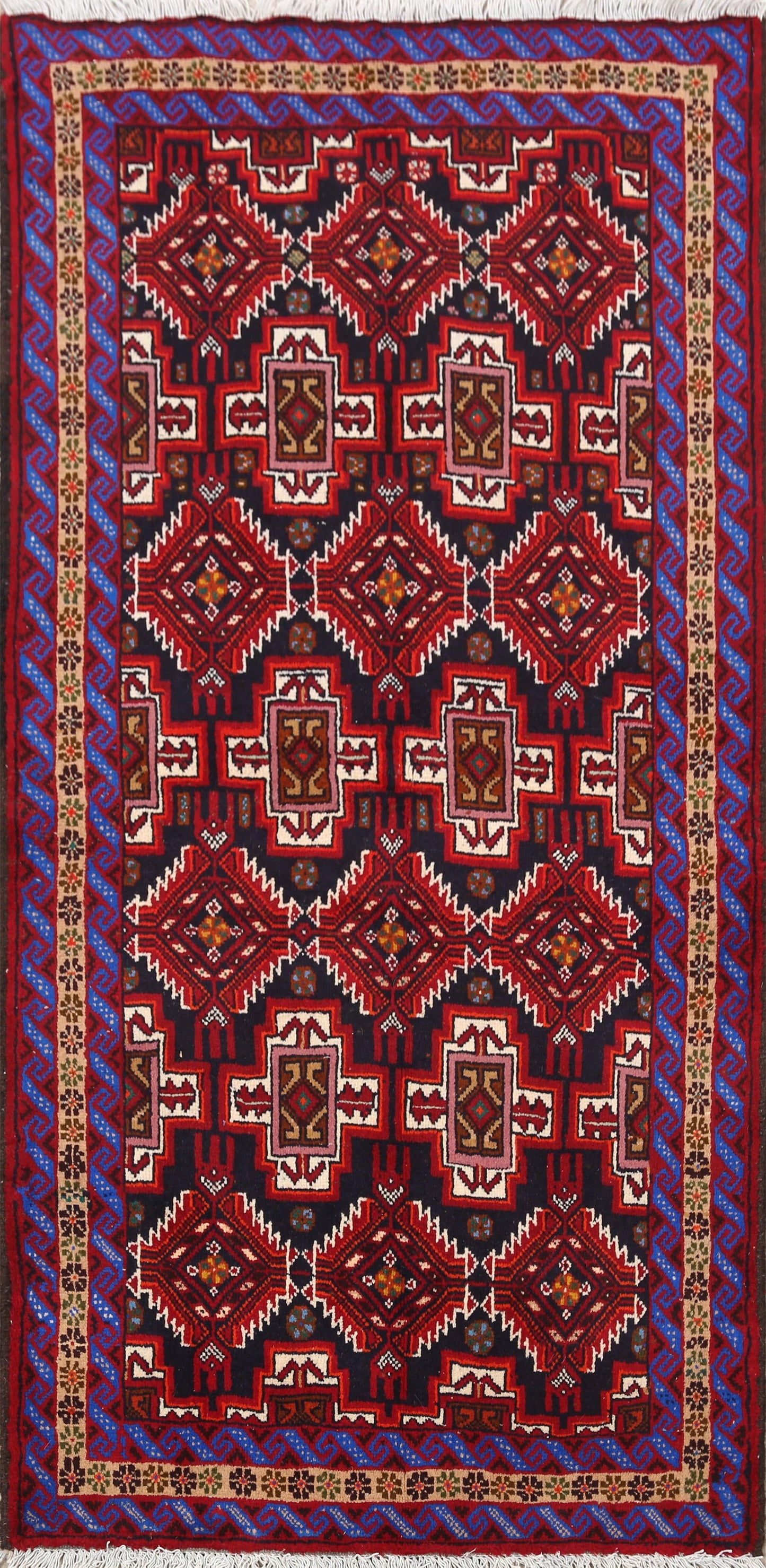 Geometric Balouch Afghan Oriental Area Rug 3x6