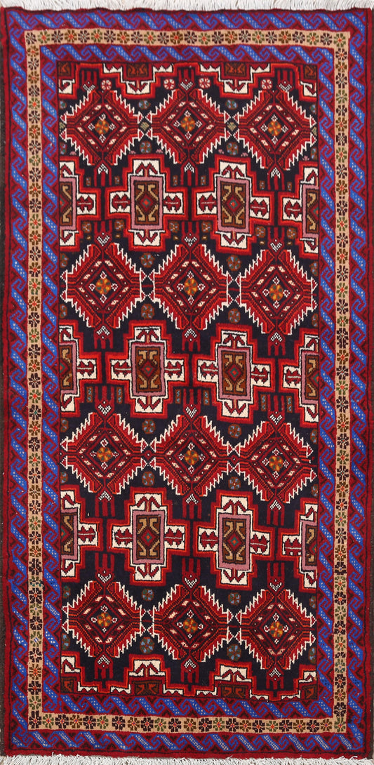 Geometric Balouch Afghan Oriental Area Rug 3x6