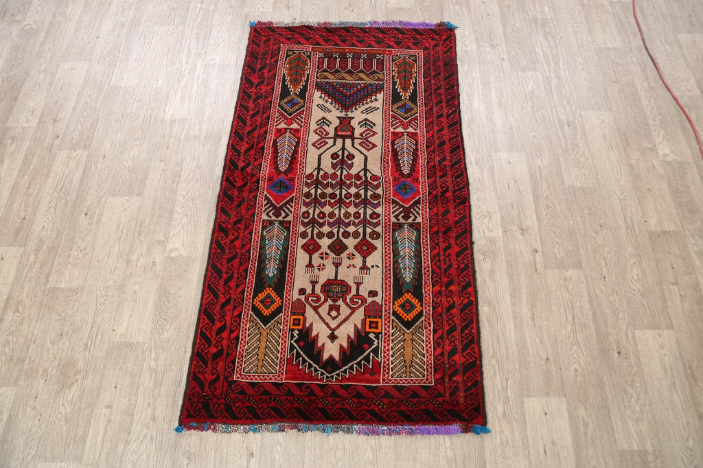 Tribal Balouch Afghan Oriental Area Rug 3x6