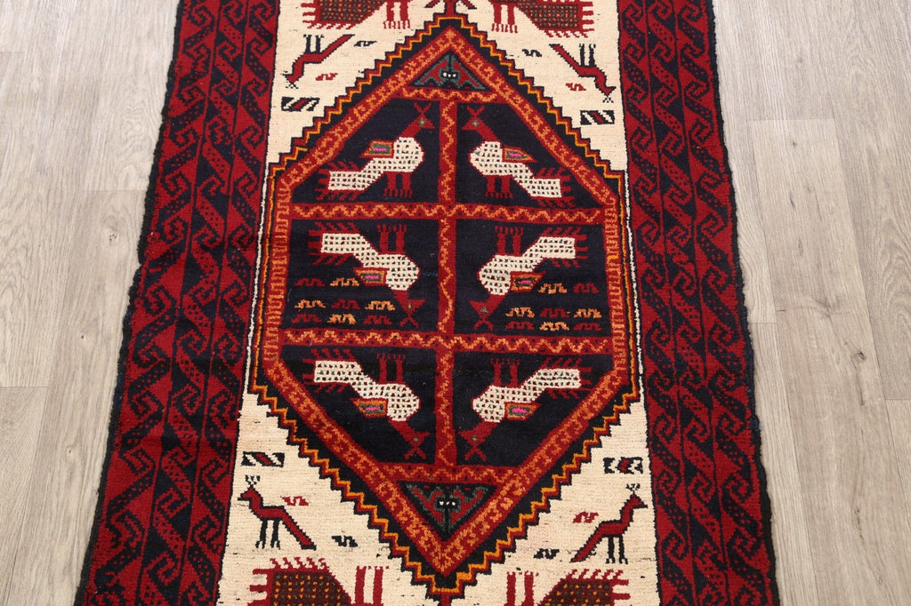 Tribal Balouch Afghan Oriental Area Rug 3x6