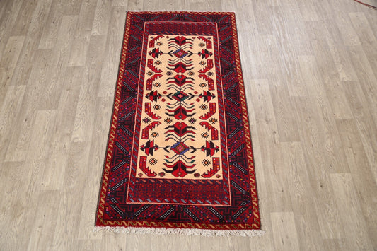 Tribal Balouch Afghan Oriental Area Rug 3x6