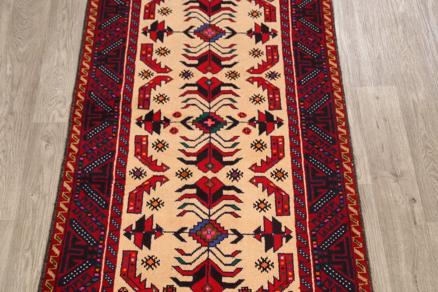 Tribal Balouch Afghan Oriental Area Rug 3x6