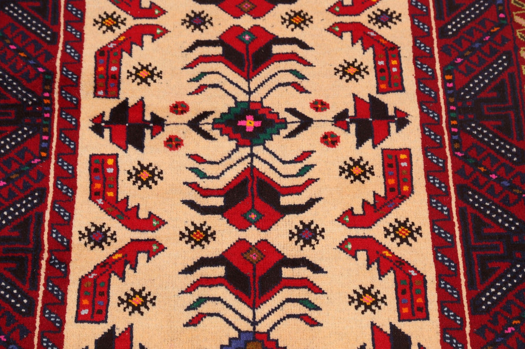 Tribal Balouch Afghan Oriental Area Rug 3x6