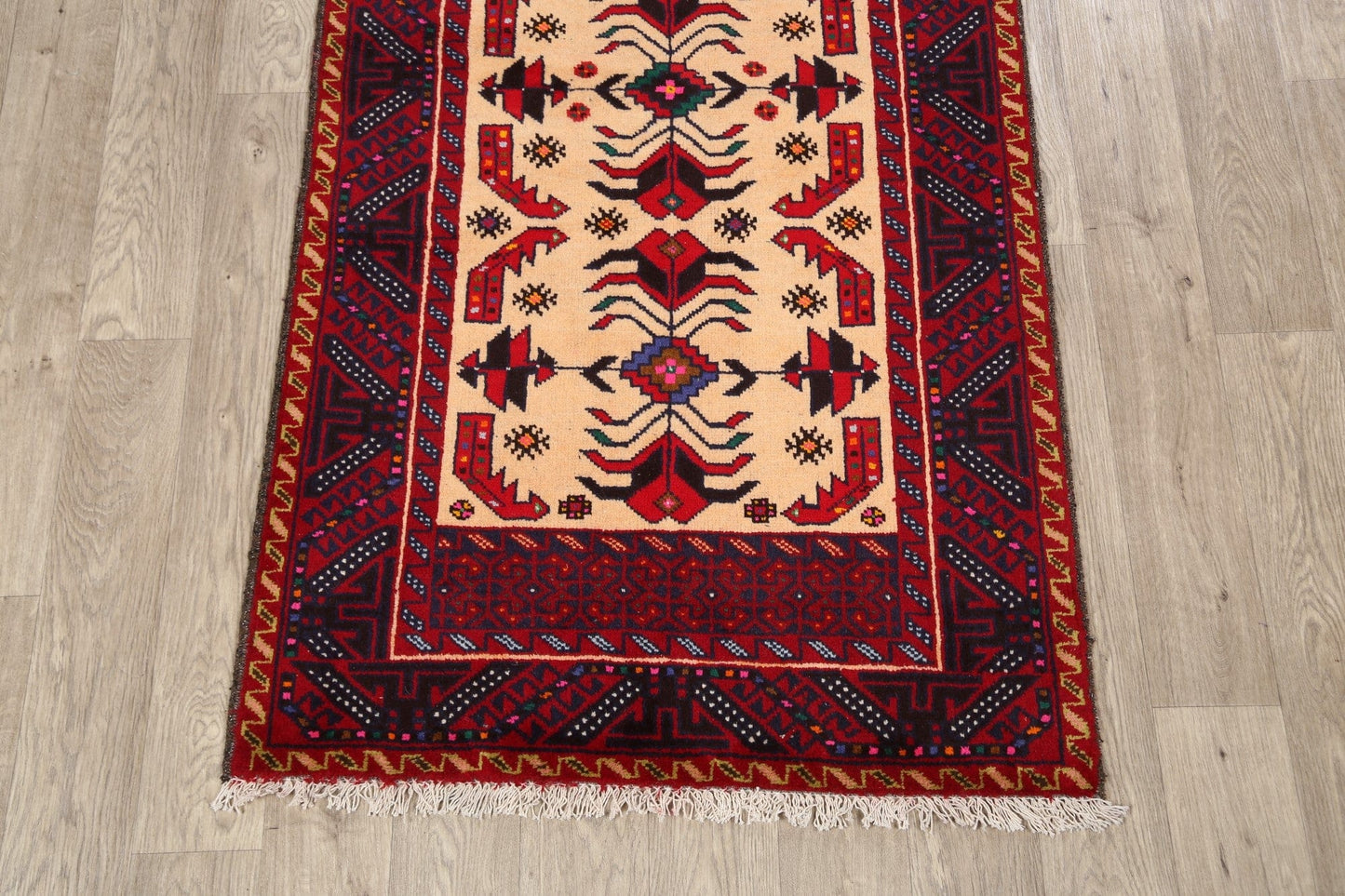 Tribal Balouch Afghan Oriental Area Rug 3x6