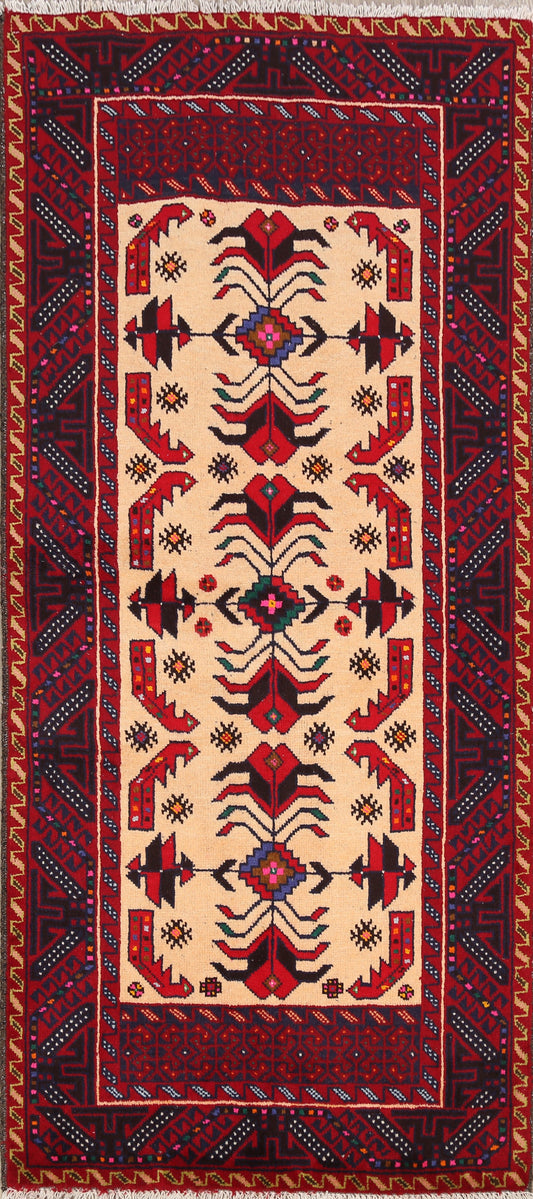 Tribal Balouch Afghan Oriental Area Rug 3x6