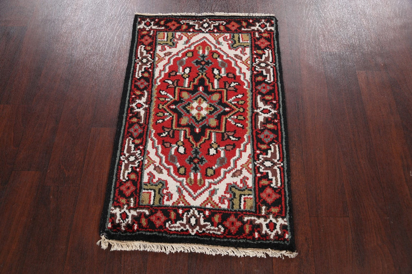 Geometric Heriz Oriental Wool Rug 2x3