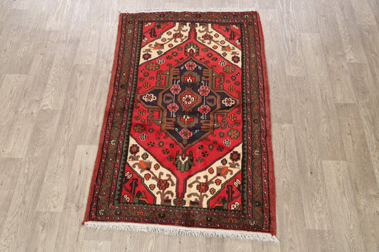 Geometric Hamedan Persian Area Rug 3x5