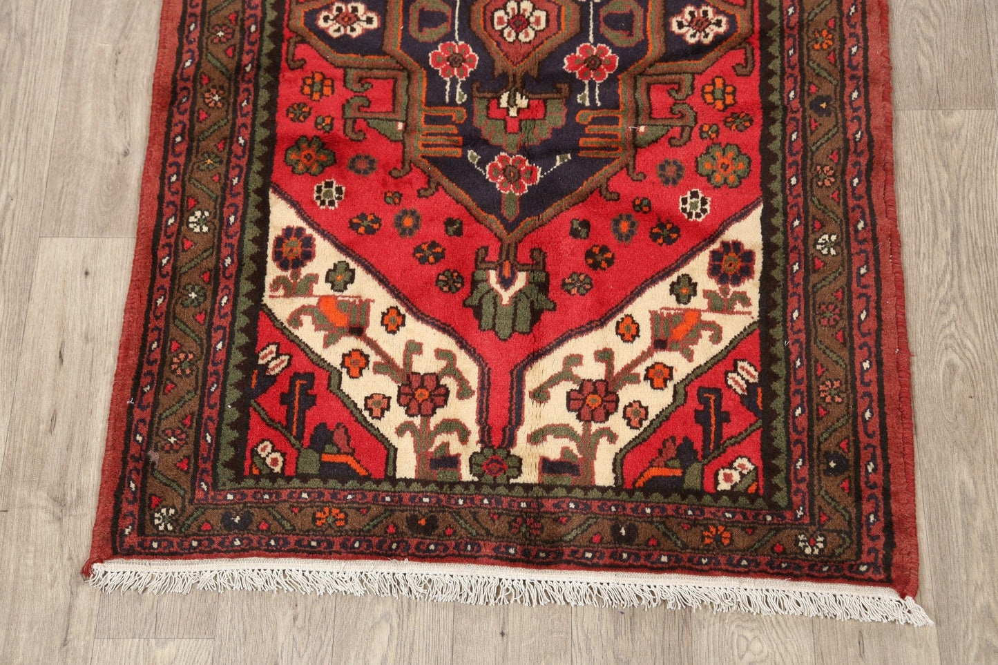 Geometric Hamedan Persian Area Rug 3x5