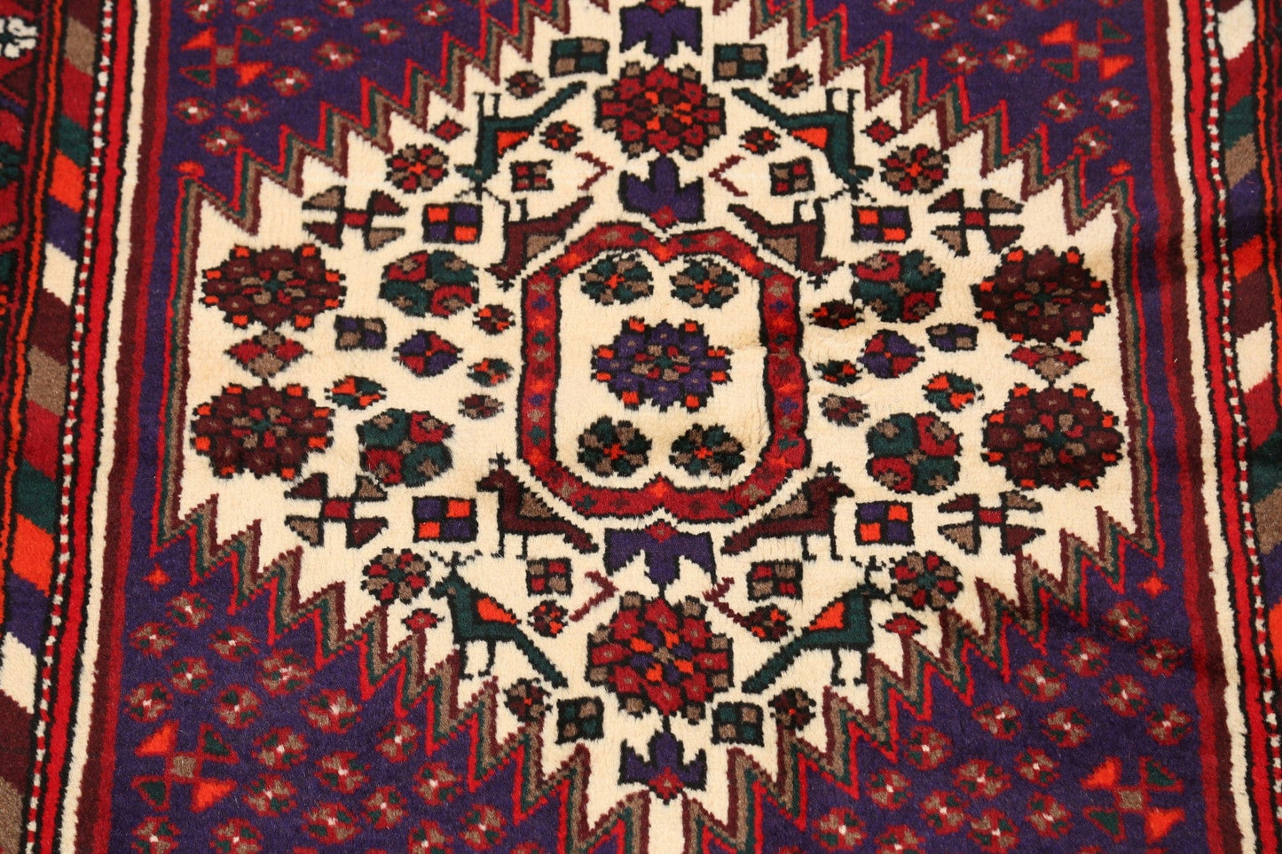 Geometric Hamedan Persian Area Rug 3x6