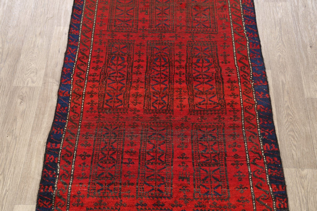 Antique Geometric Balouch Persian Area Rug 3x6