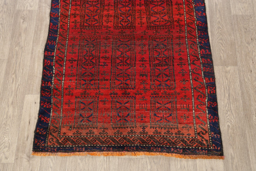 Antique Geometric Balouch Persian Area Rug 3x6