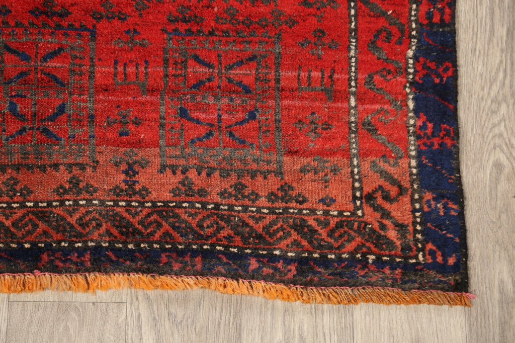 Antique Geometric Balouch Persian Area Rug 3x6