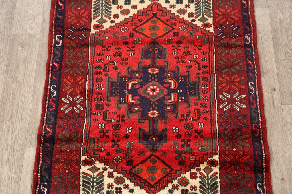 Geometric Hamedan Persian Area Rug 3x5