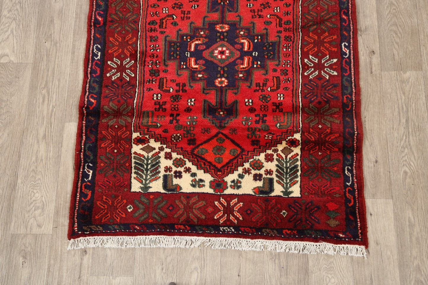 Geometric Hamedan Persian Area Rug 3x5