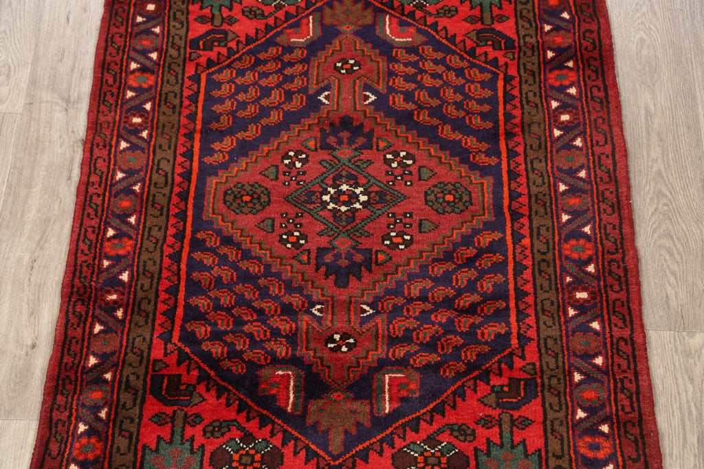 Geometric Hamedan Persian Area Rug 3x5