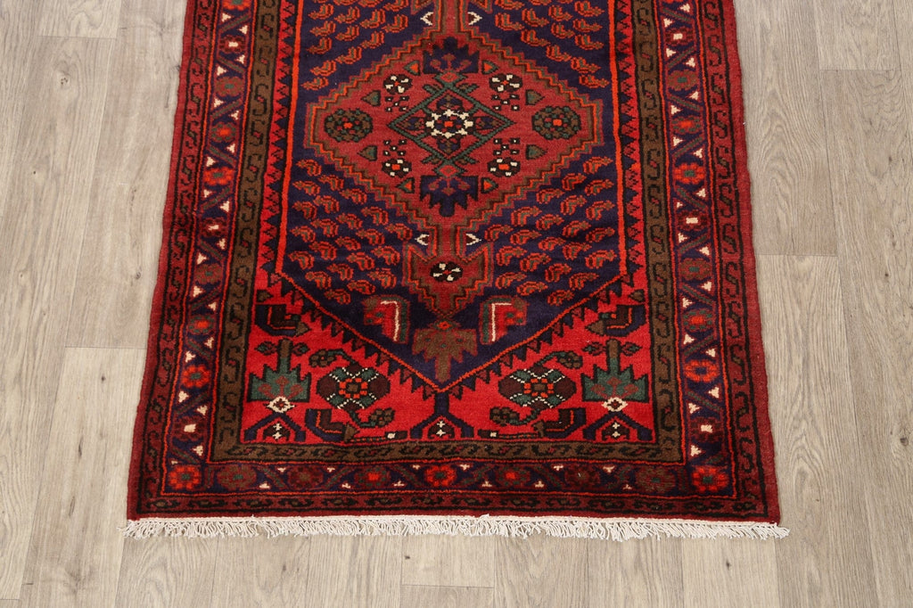 Geometric Hamedan Persian Area Rug 3x5