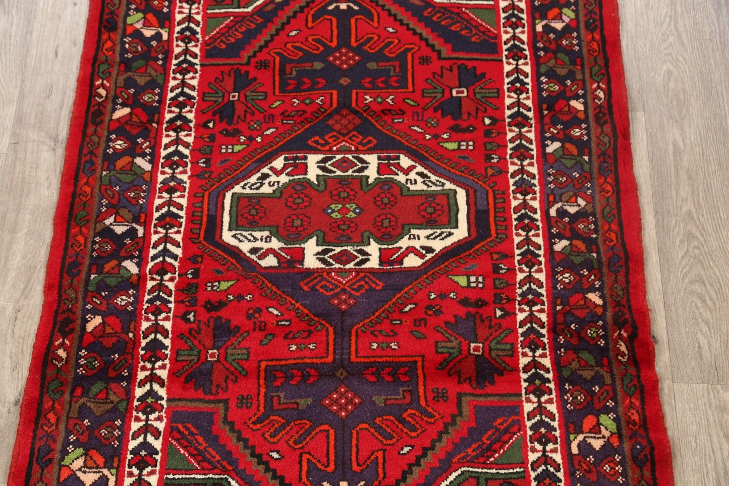 Geometric Hamedan Persian Area Rug 3x5