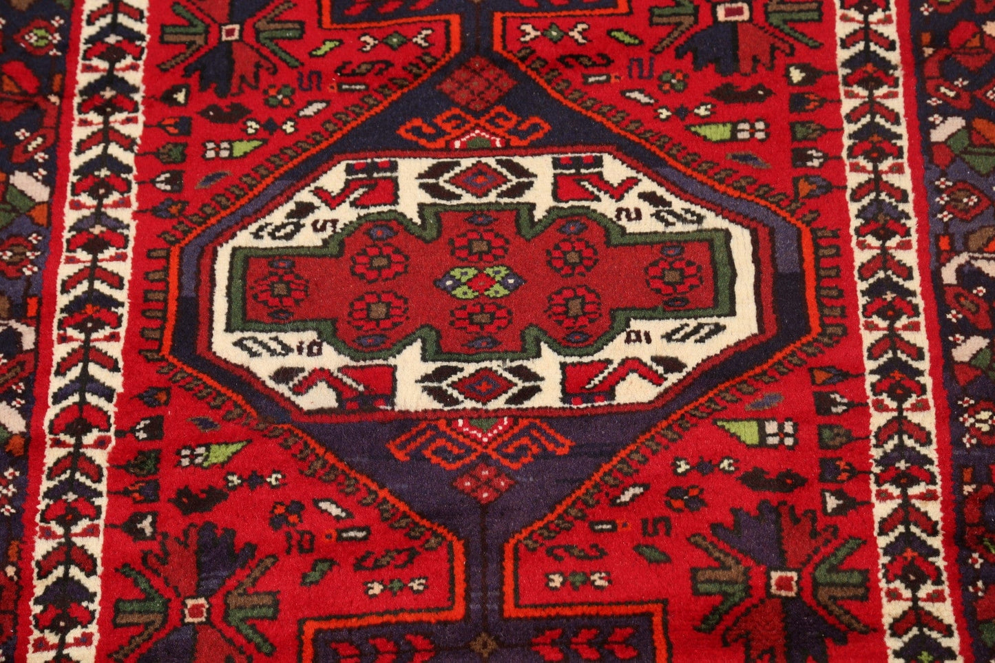 Geometric Hamedan Persian Area Rug 3x5