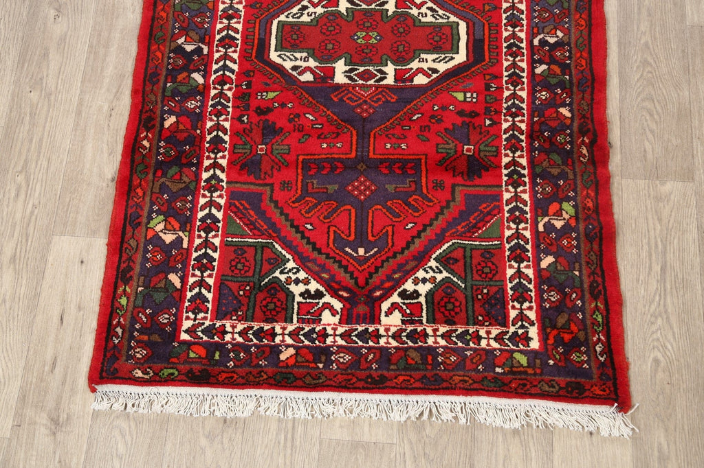 Geometric Hamedan Persian Area Rug 3x5