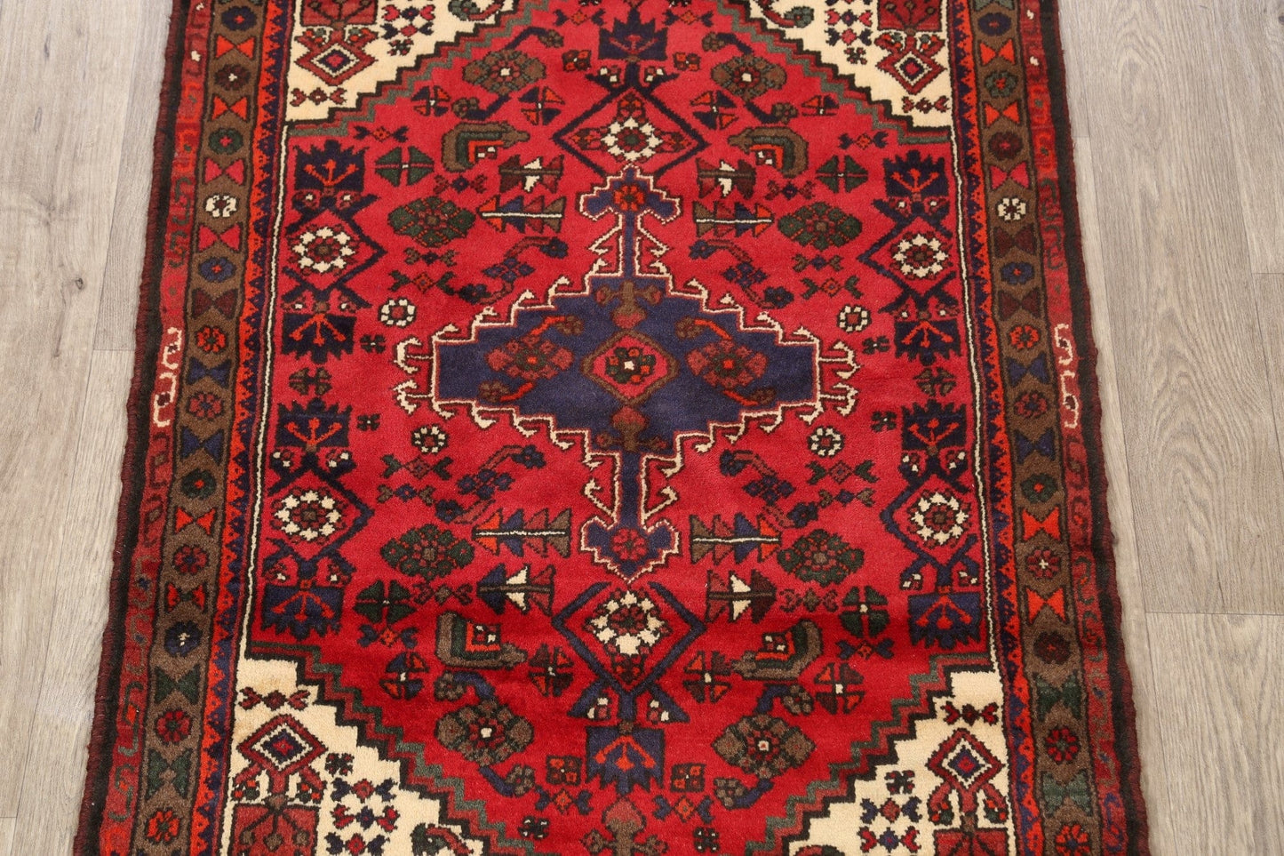 Geometric Hamedan Persian Area Rug 3x5