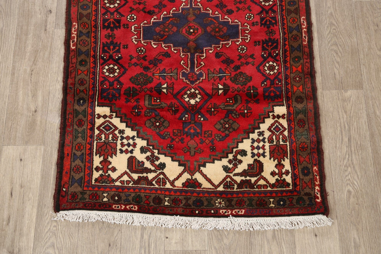 Geometric Hamedan Persian Area Rug 3x5