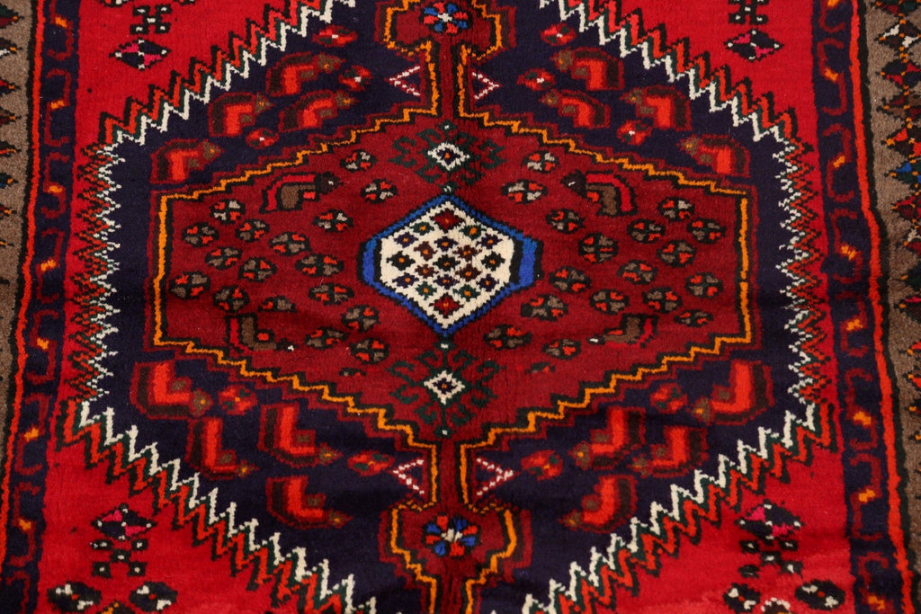 Geometric Hamedan Persian Area Rug 3x5