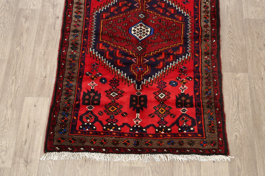 Geometric Hamedan Persian Area Rug 3x5