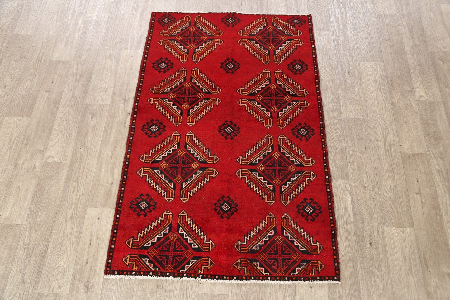 Geometric Ferdos Persian Area Rug 4x5