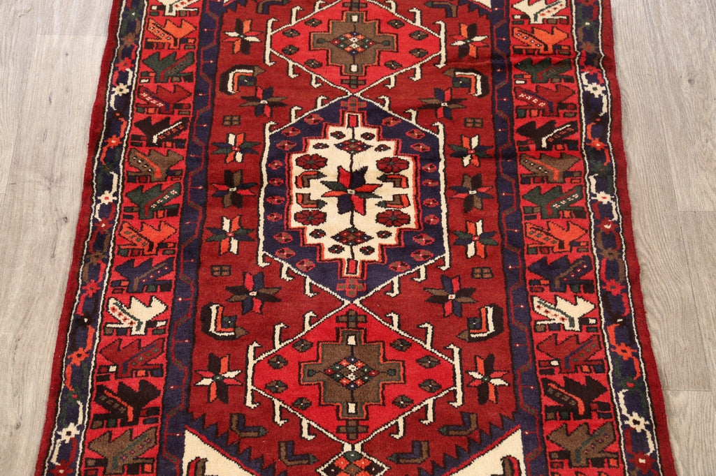 Geometric Hamedan Persian Area Rug 4x5