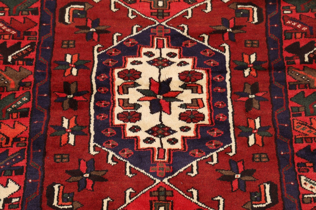 Geometric Hamedan Persian Area Rug 4x5