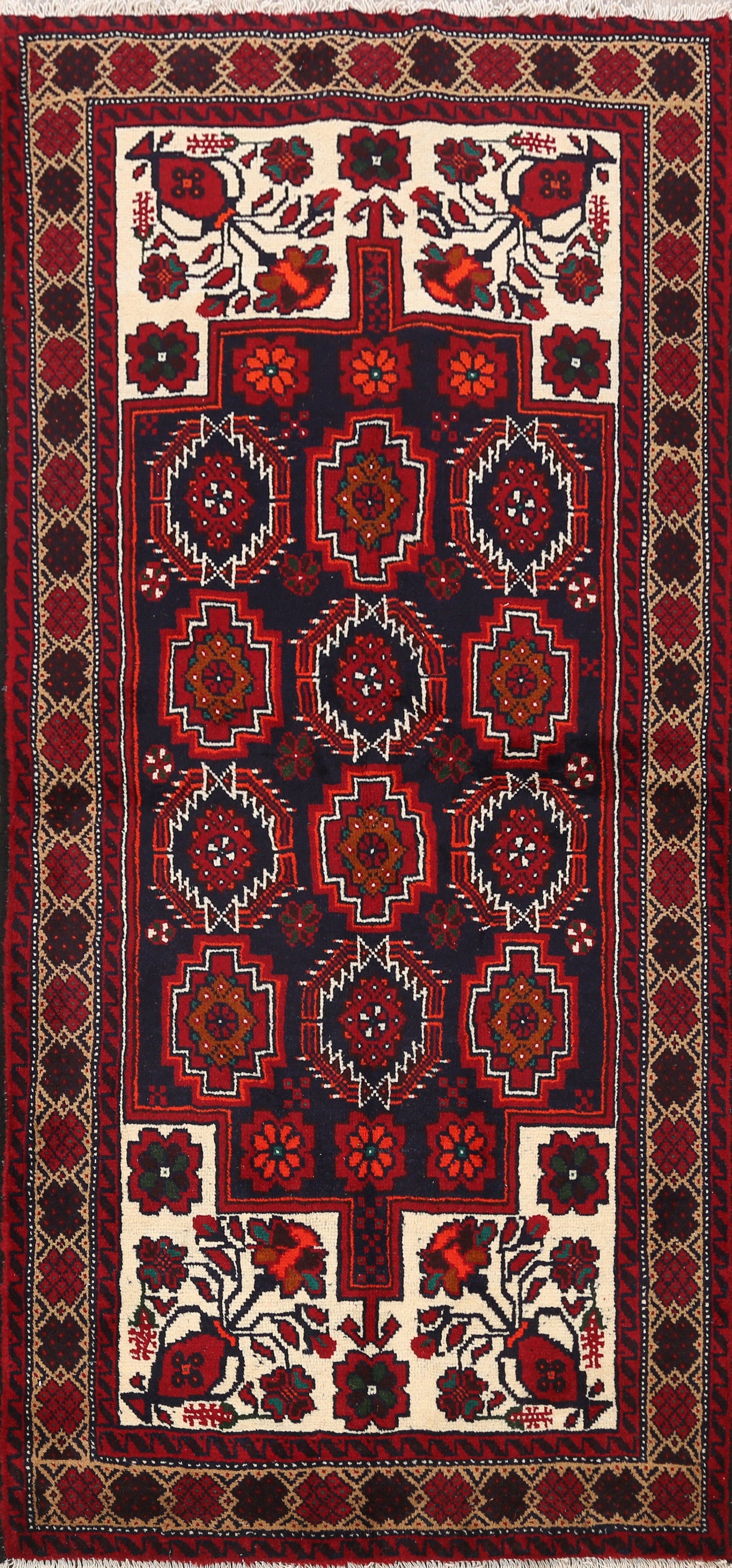 Balouch Afghan Oriental Runner Rug 3x7